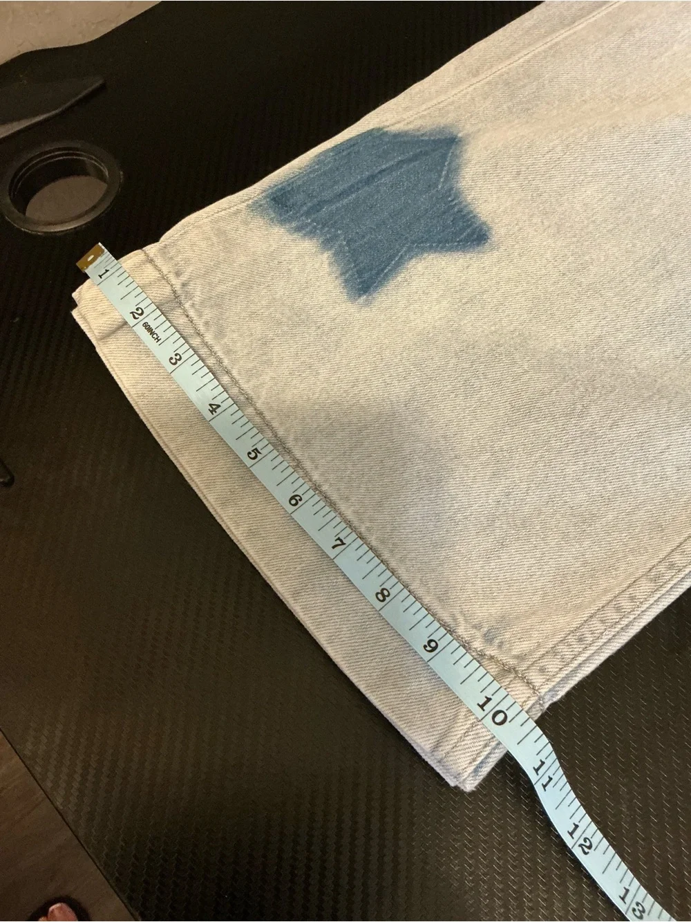 GAP Kids Cream Wide-Leg Pants with Blue Star Patches size xl 12